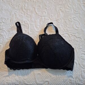 Torrid Curve women's 40DDD bra Push up Plunge black all over lace NEW